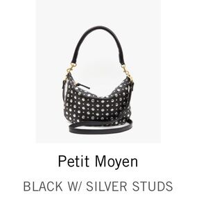 Black Petit Moyen with silver studs NWT